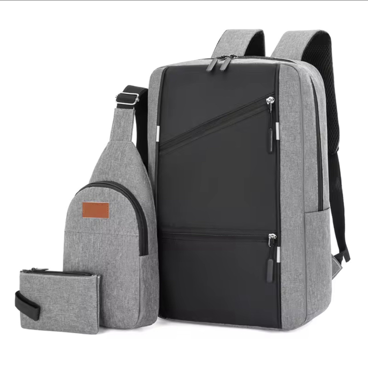 Laptop Bags  Backpacks 3 Pcs Set grey