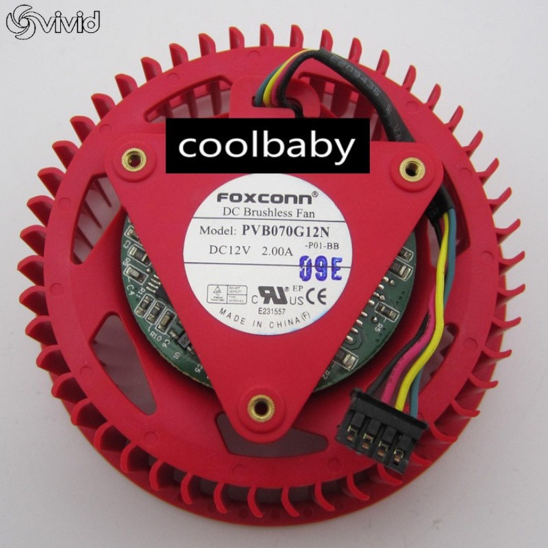 75mm PVB070G12N 4Pin Fan for VGA Video Card HD 6870 6950 6970 6990