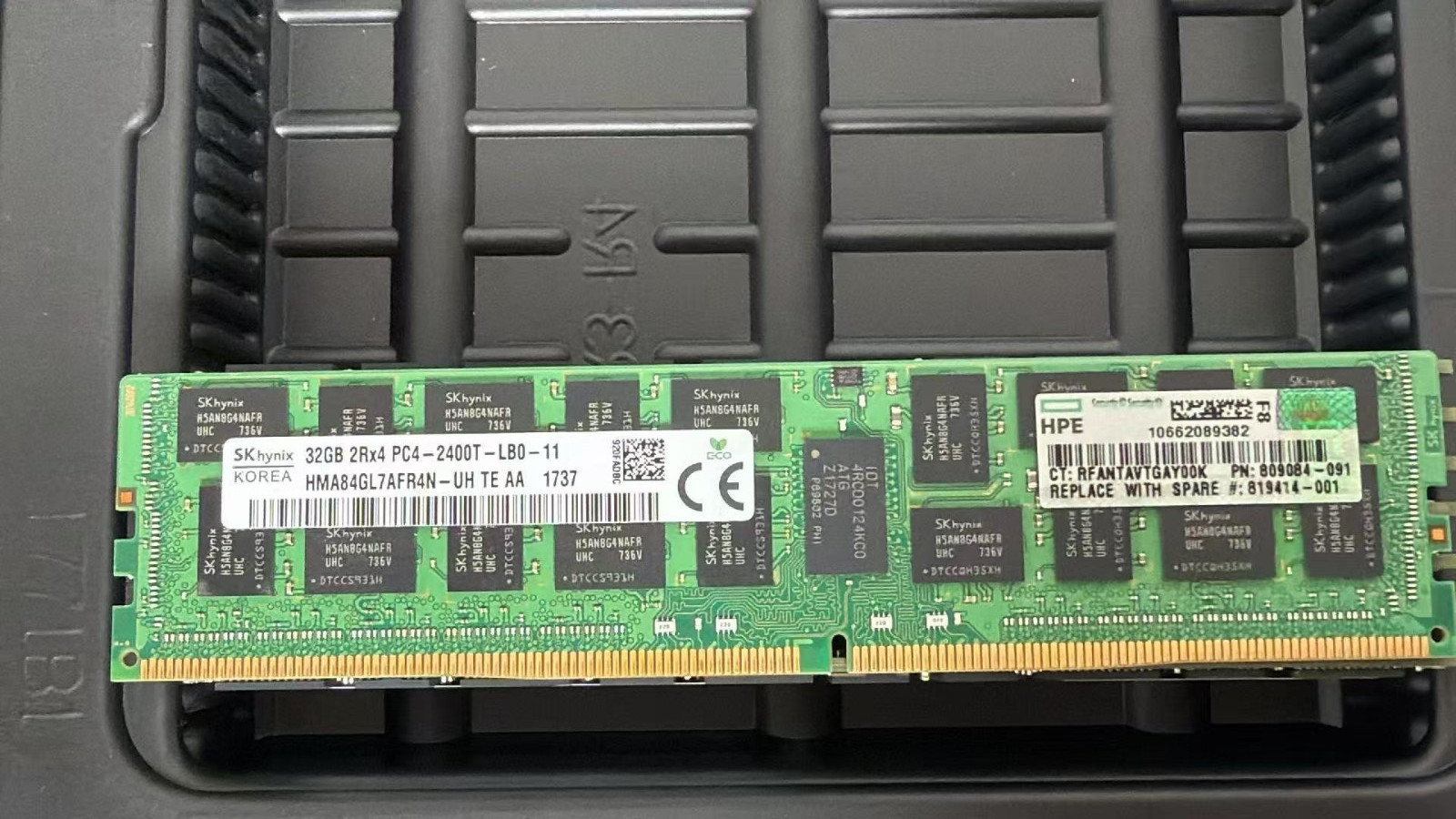 805353-B21 HPE 809084-091 32GB (1X32GB) 2RX4 PC4-2400T LR MEMORY 819414-001