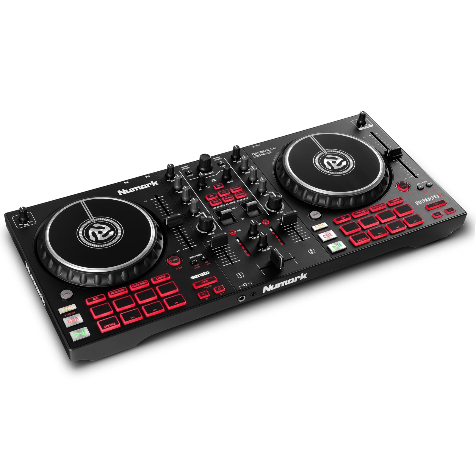 Numark - Mixtrack Pro FX – 2 Deck DJ Controller For Serato DJ with DJ Mixer