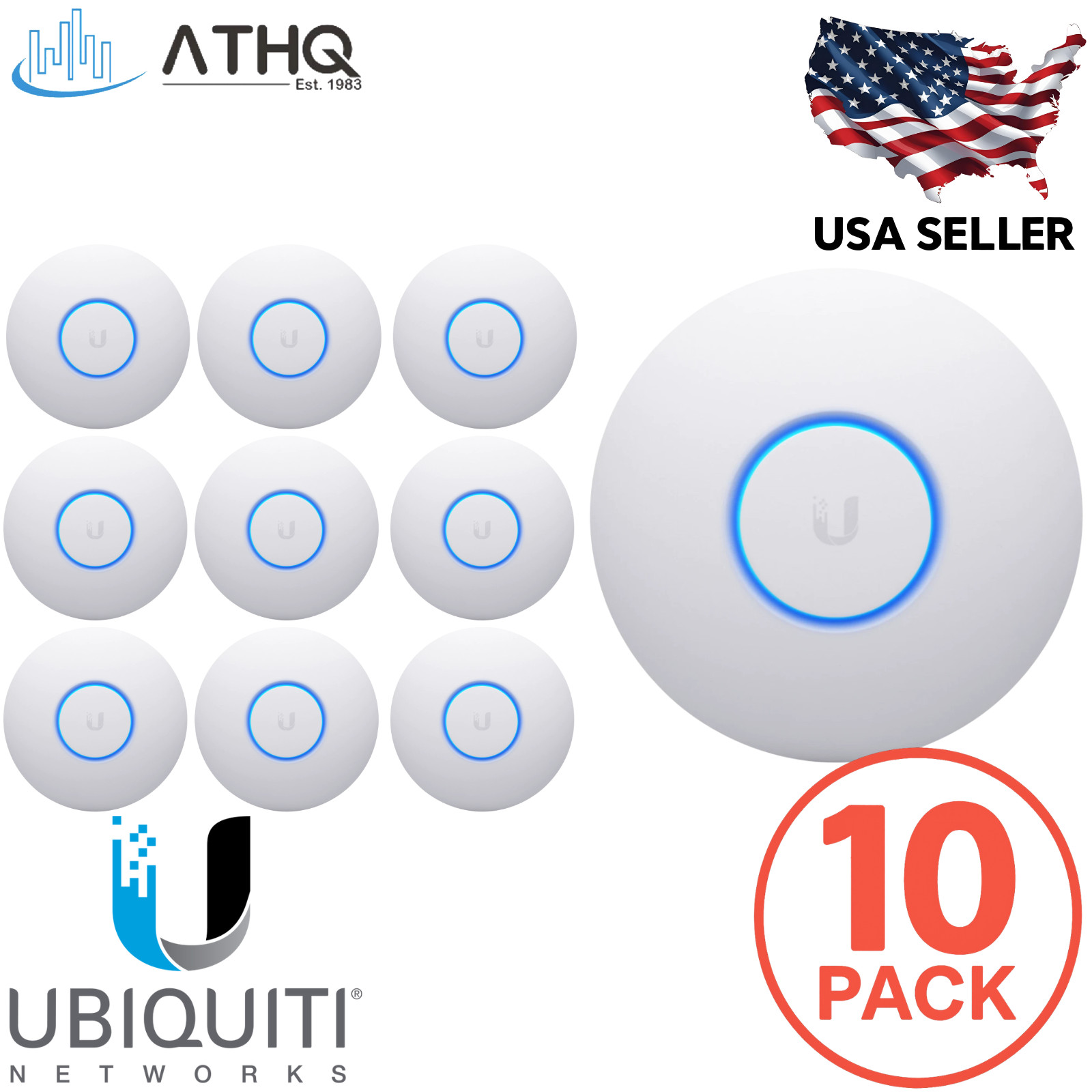 PACK OF 10 Ubiquiti UniFi nanoHD Dual-Band 4x4 MU-MIMO Wi-Fi 5 Access Point NEW