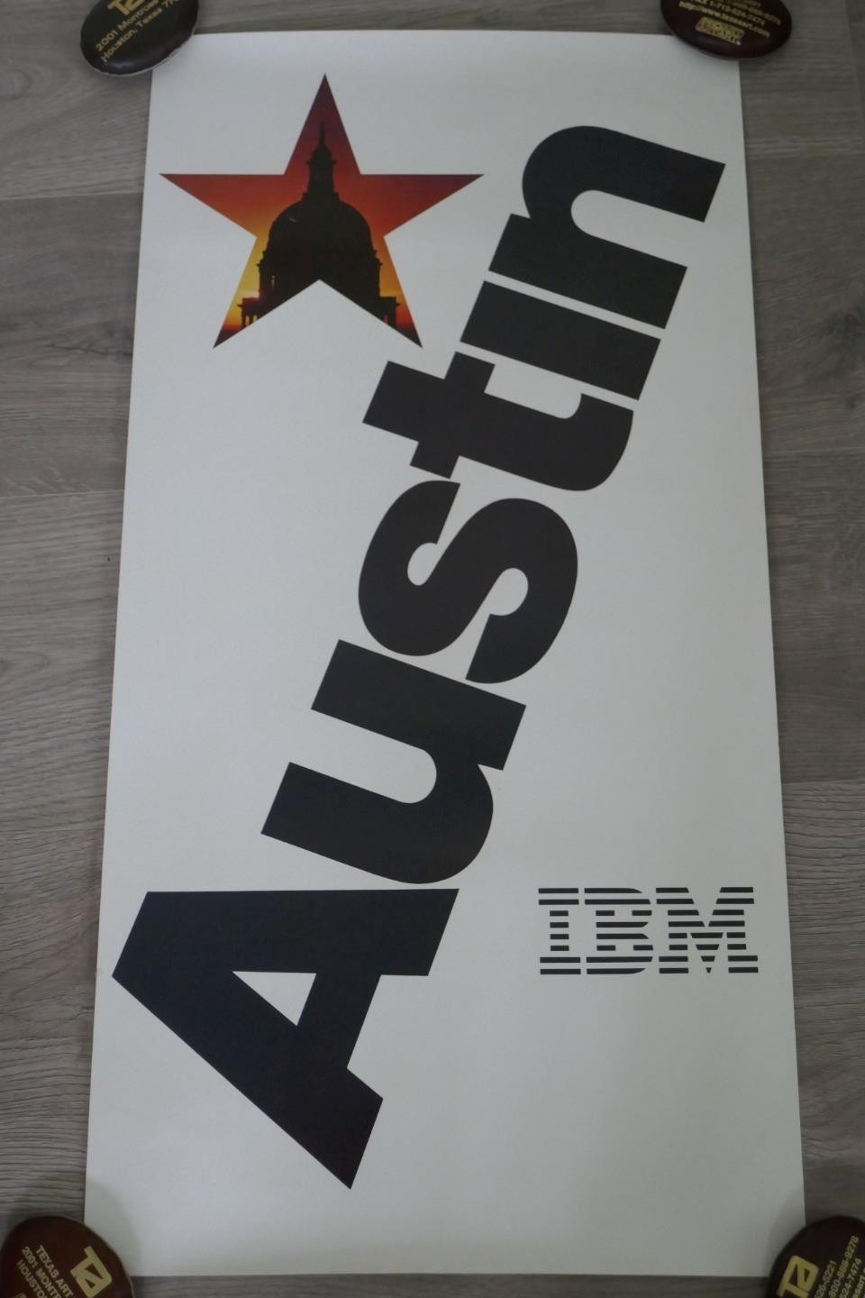 Vintage Computer IBM Poster Austin Texas