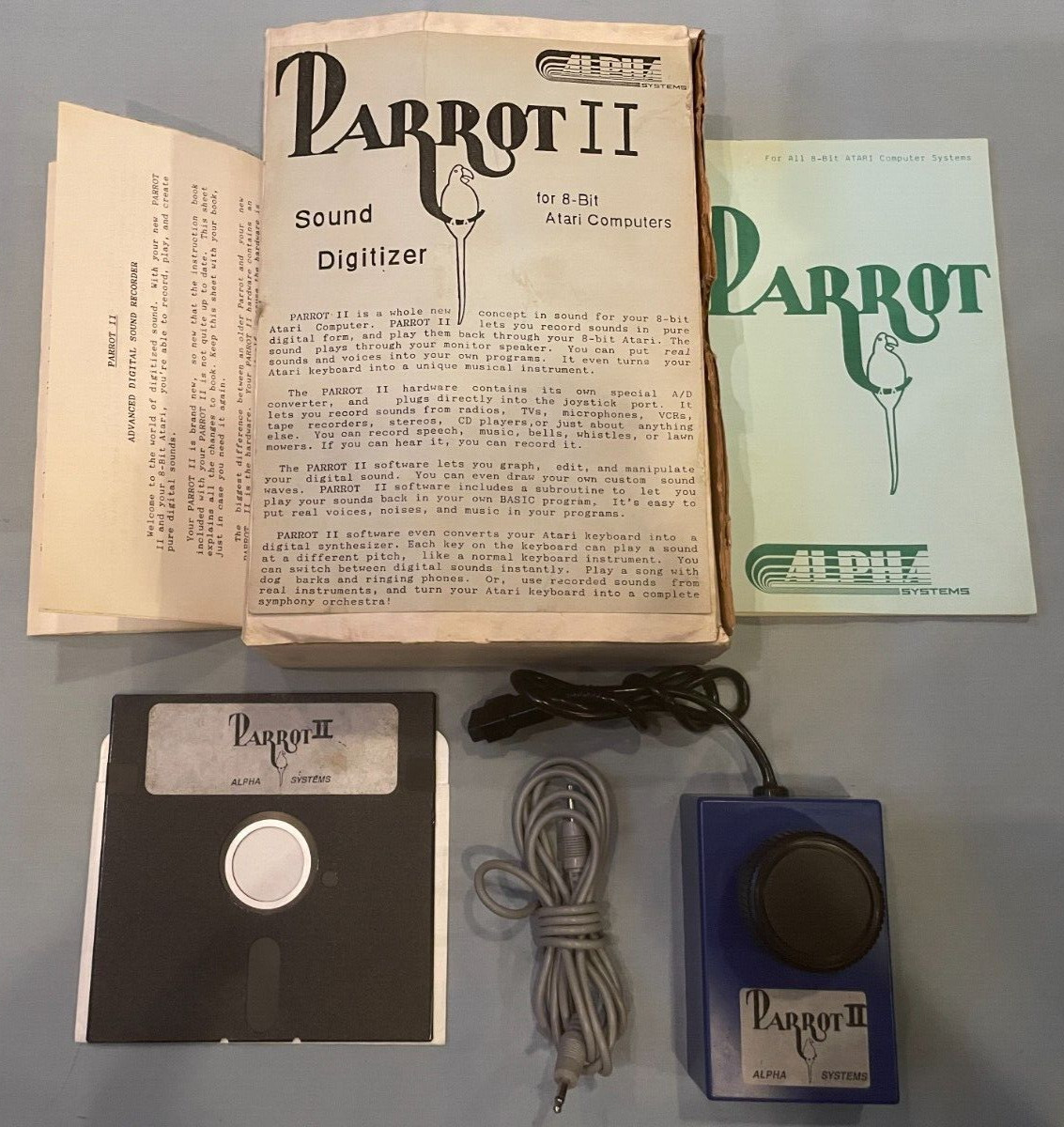 PARROT II - Atari 400/800 Computer Sound Digitizer/Recording Software w/Adapter