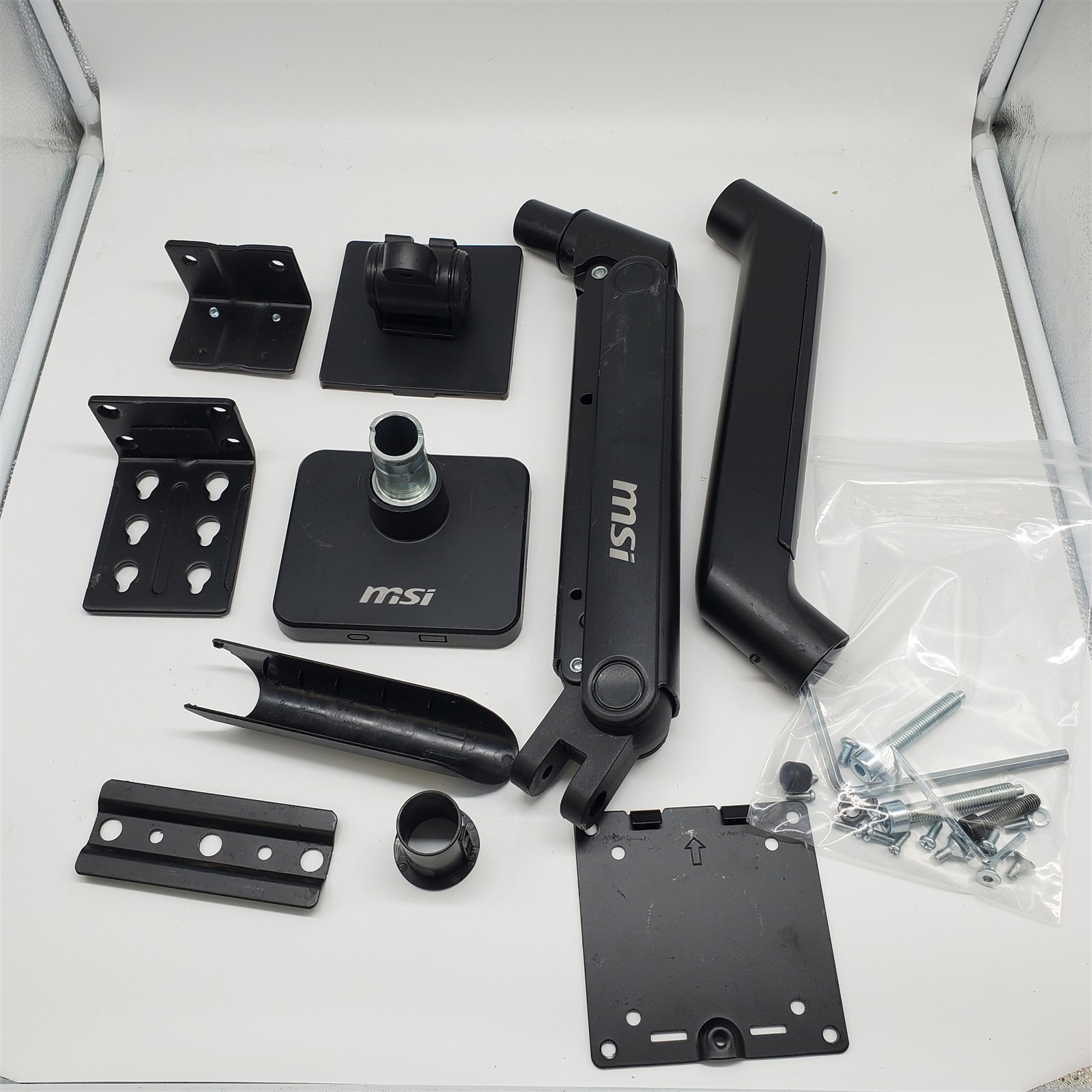 MSI MAG MT201 Single Monitor Stand Arm, Supports 17-49" Screens & 44 lbs, Black