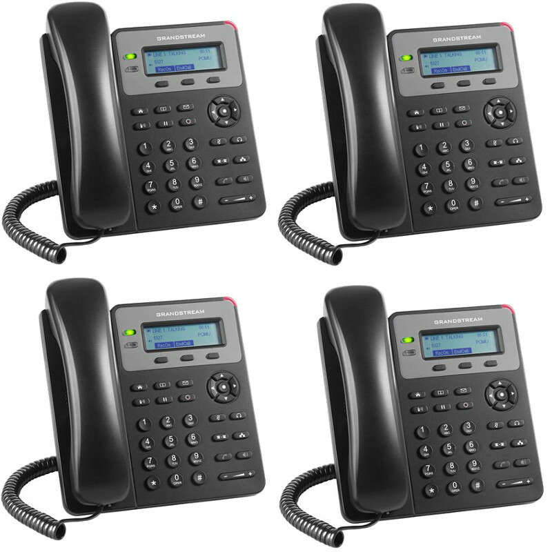 4 Pack Set Grandstream Small Business 1-LIne IP Phone with PoE LCD GXP1615