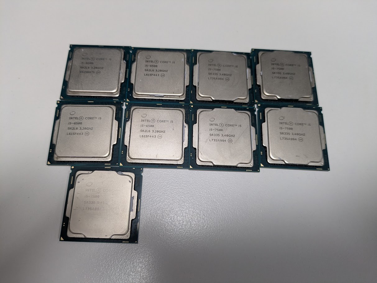 ==BULK LOT== 5x Intel Core i5 6500 + 4x Intel Core i5 7500 Desktop CPUs (3.4Ghz)