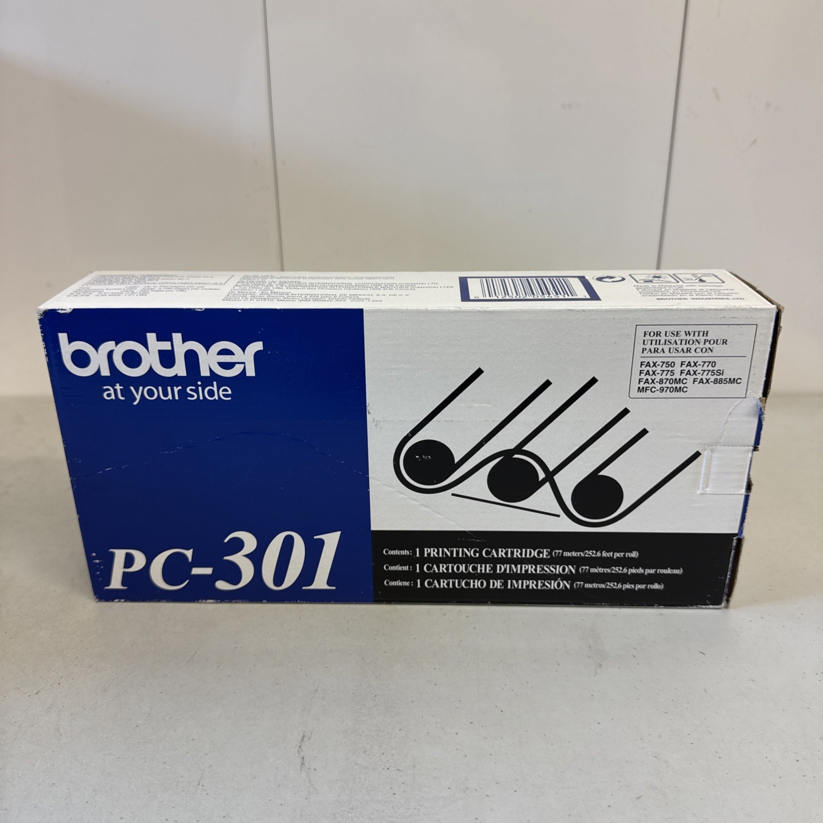 Brother PC-301 Thermal Transfer Printing Cartridge - Black (1 Pack) Brand New