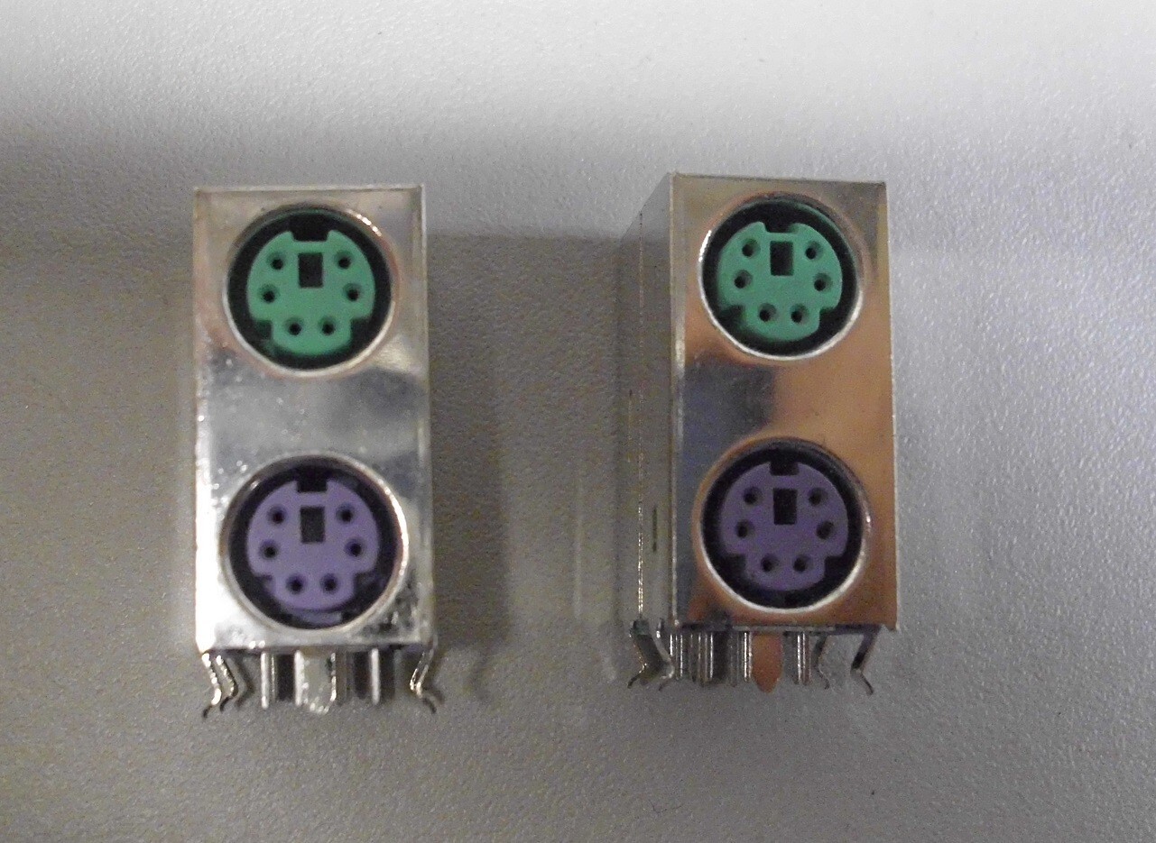 2 Pcs  Purple Green Replacement PS2 PS/2 Keyboard/Mouse Female Jacks 