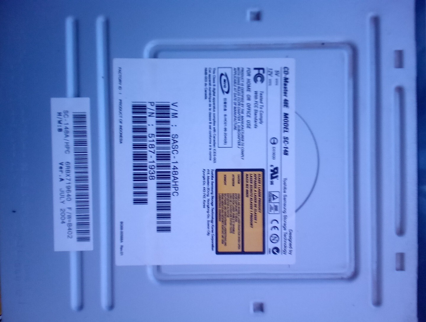 Samsung Toshiba CD-Master 48E Model SC-148 CD Drive