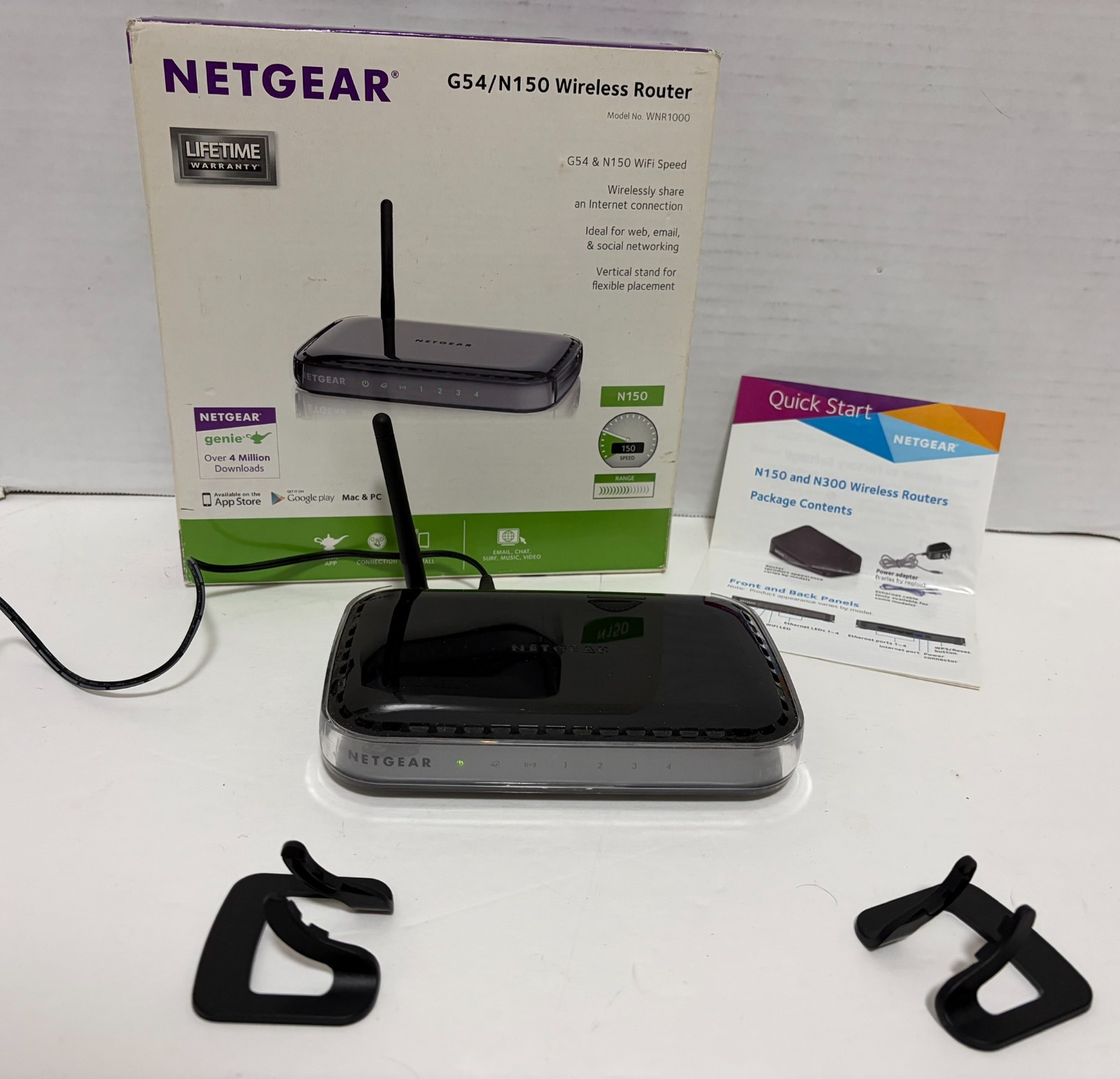 NETGEAR G54/N150 150 Mbps 5-Port 10/100 Wireless Router - Model WNR1000