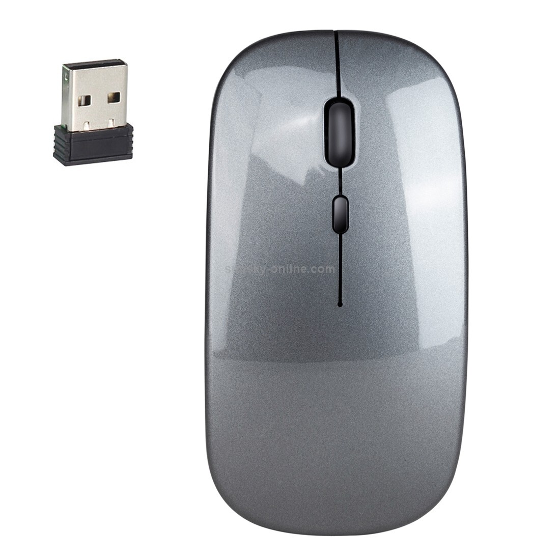 HXSJ M80 2.4GHz Wireless 1600DPI Ratón de silencio óptico ajustable (Gris)