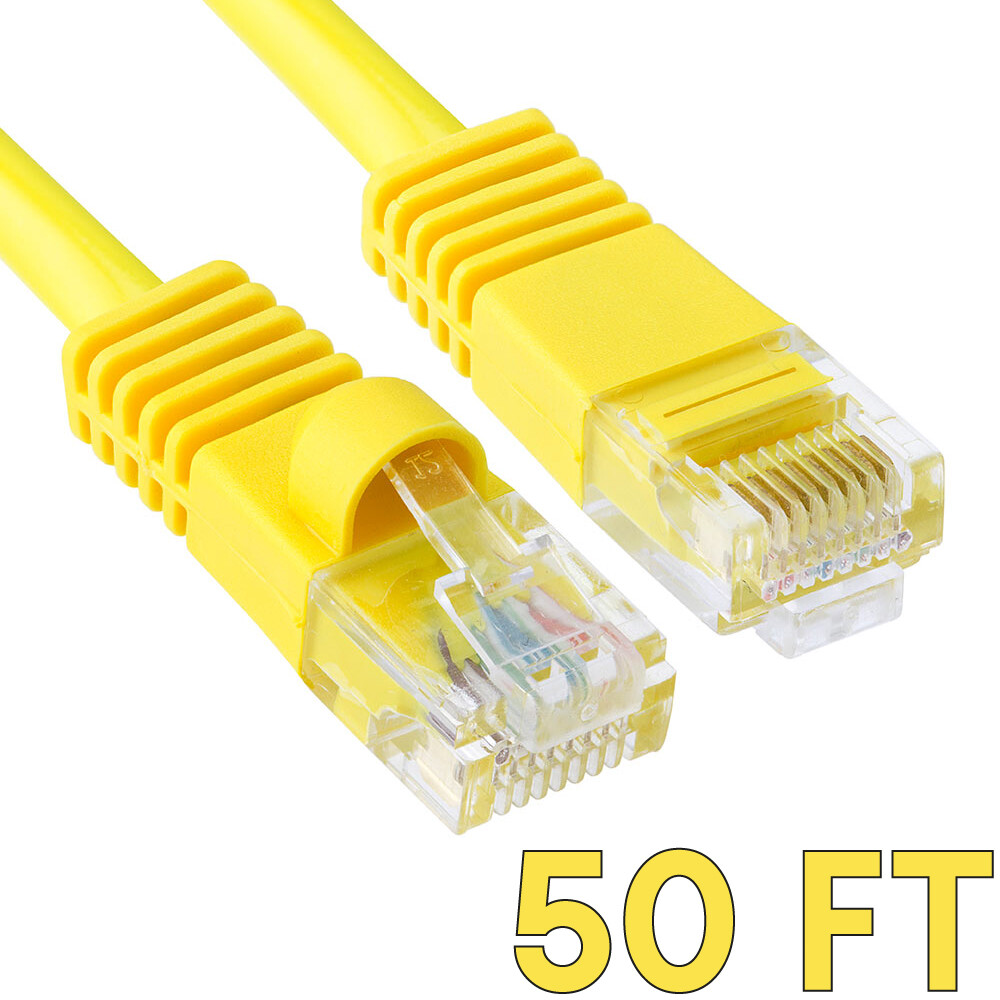 50 FT Cat5e Cable CAT5e Patch Cord LAN Network Router 8P8C RJ45 Ethernet Cable