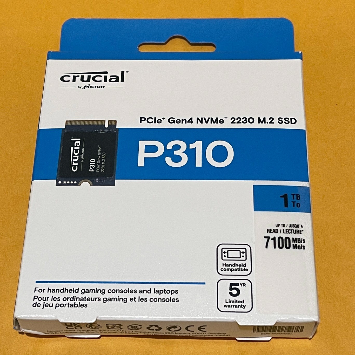 Crucial P310 1TB PCIe Gen 4 x4 M.2 2230 7,100MB/s NVMe SSD (CT1000P310SSD2​)