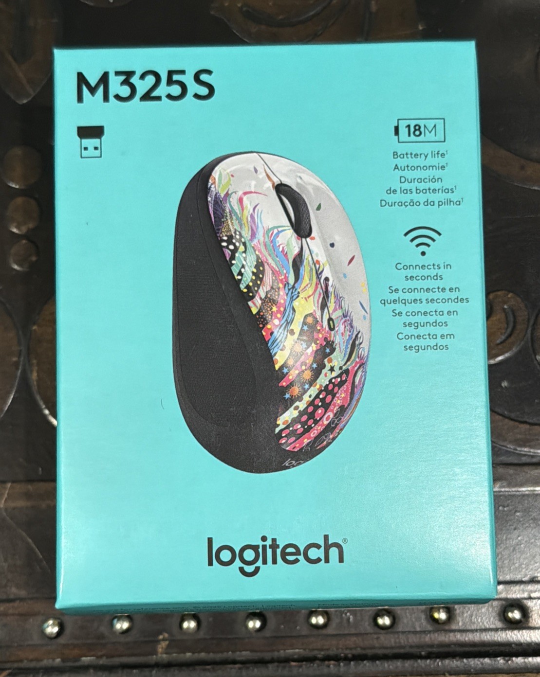 Logitech M325S Wireless Mouse Celebration Black 910-007525 FACTORY SEALED *NEW*