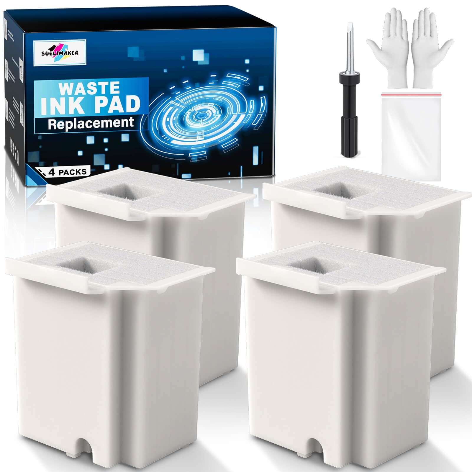 4 Pack Waste Ink Pad Maintenance Box For Ecotank ET2800 ET4800 ET2720