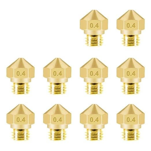 MK10 Nozzle for 3D Printer, 10pcs MK10 M7 Extruder Nozzle 0.4mm Brass Extruder P