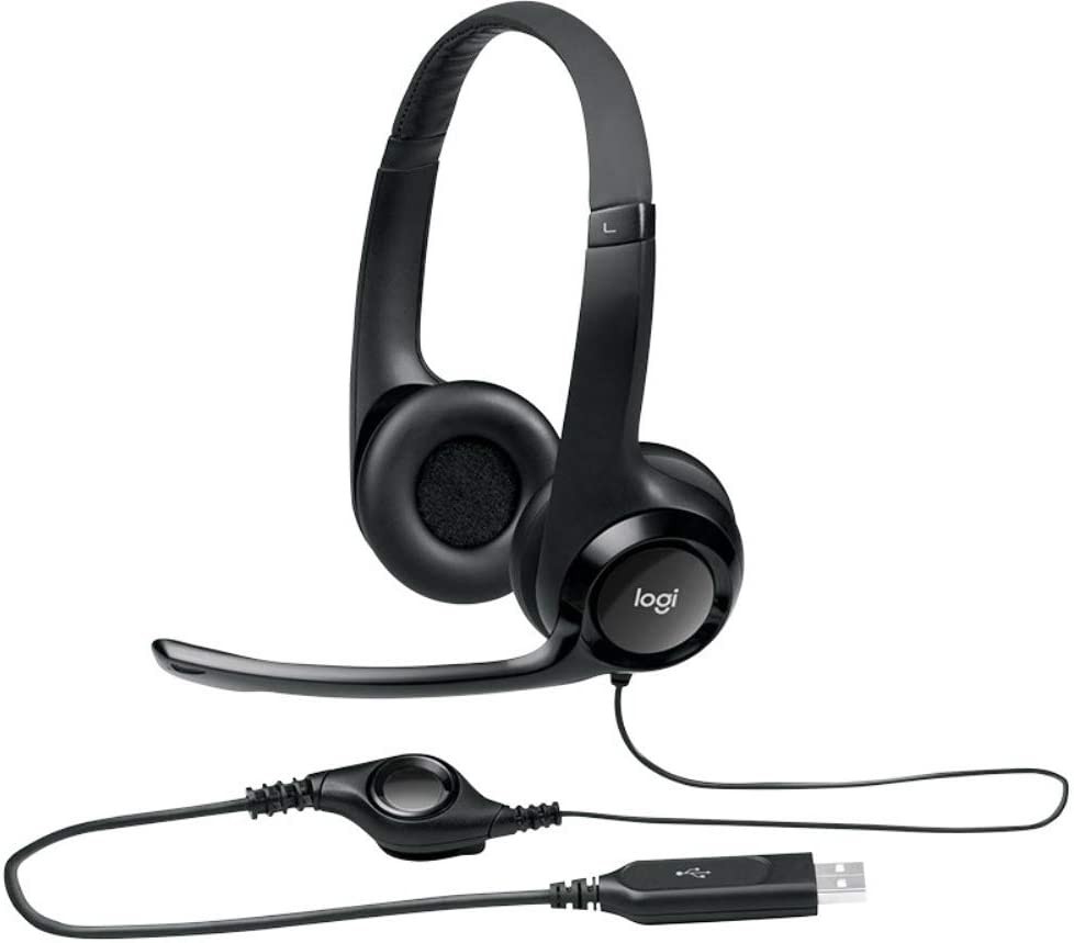 (3 Pack) Logitech ClearChat Comfort USB Headset with Noise-Canceling Microphone