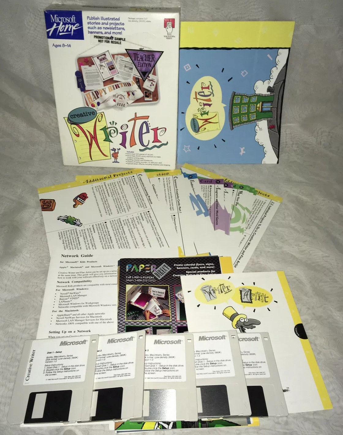 Microsoft Home Creative Writer - Macintosh 3.5” Disks CIB v1.0 (PROMO, Untested)