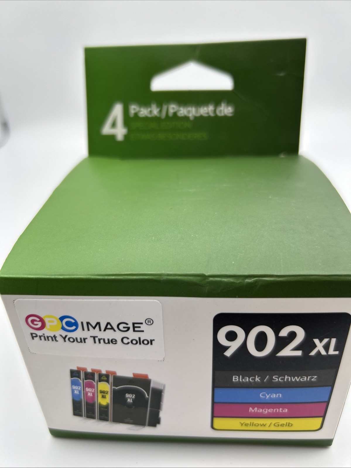 New GPC IMAGE 4 Pack Black, Yellow, Cyan, Magenta for HP 902XL Ink Cartridge