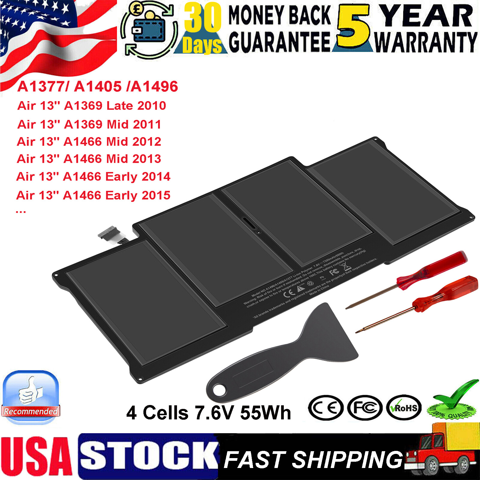 ✅A1496 A1466 Battery for Apple MacBook Air 13''A1405 A1369 2013 2014 2015 2017