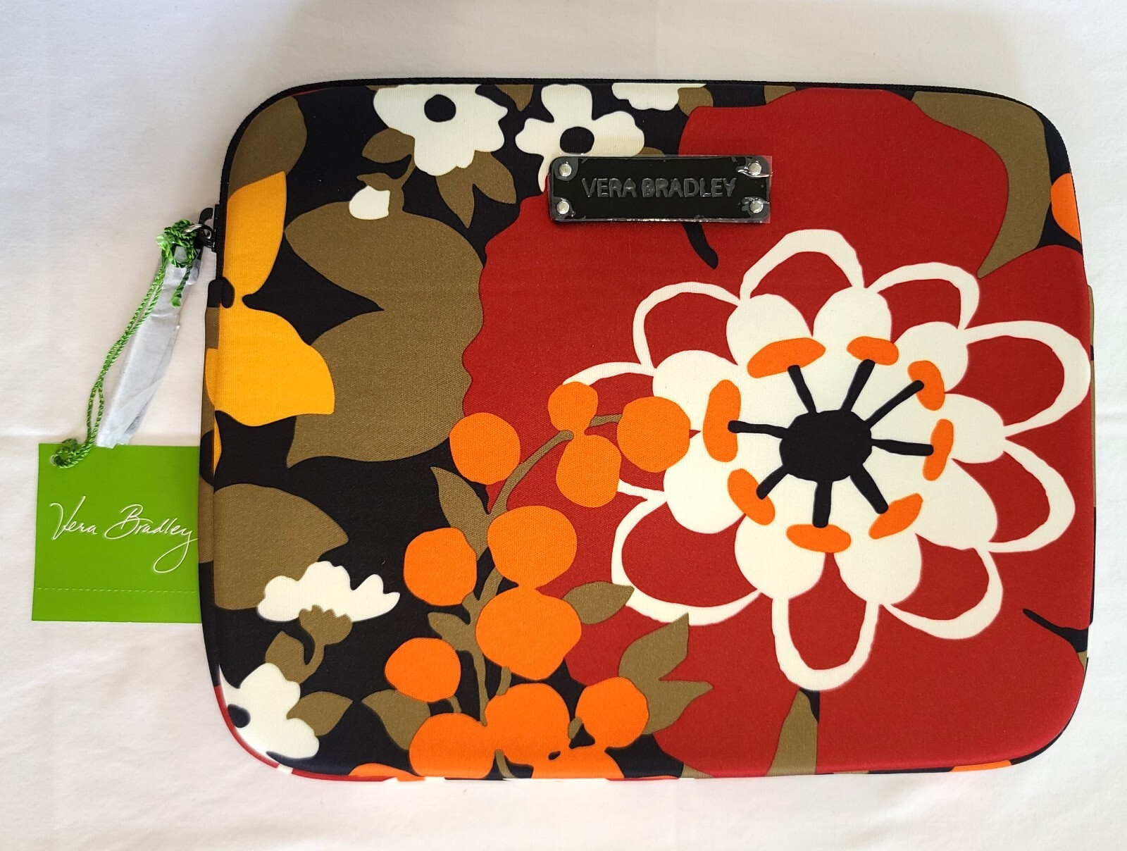 Vera Bradley Bittersweet Neoprene Tablet eReader Sleeve 10x8 Padded Zipper N10