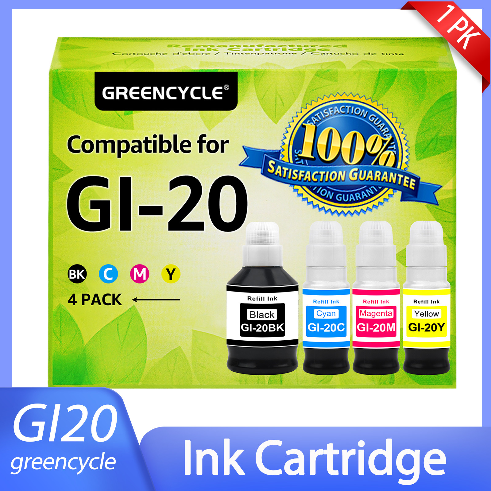 1 Combo GI-20 GI20 Ink Replacement for Canon PIXMA G6020 G7020 G5020 MegaTank
