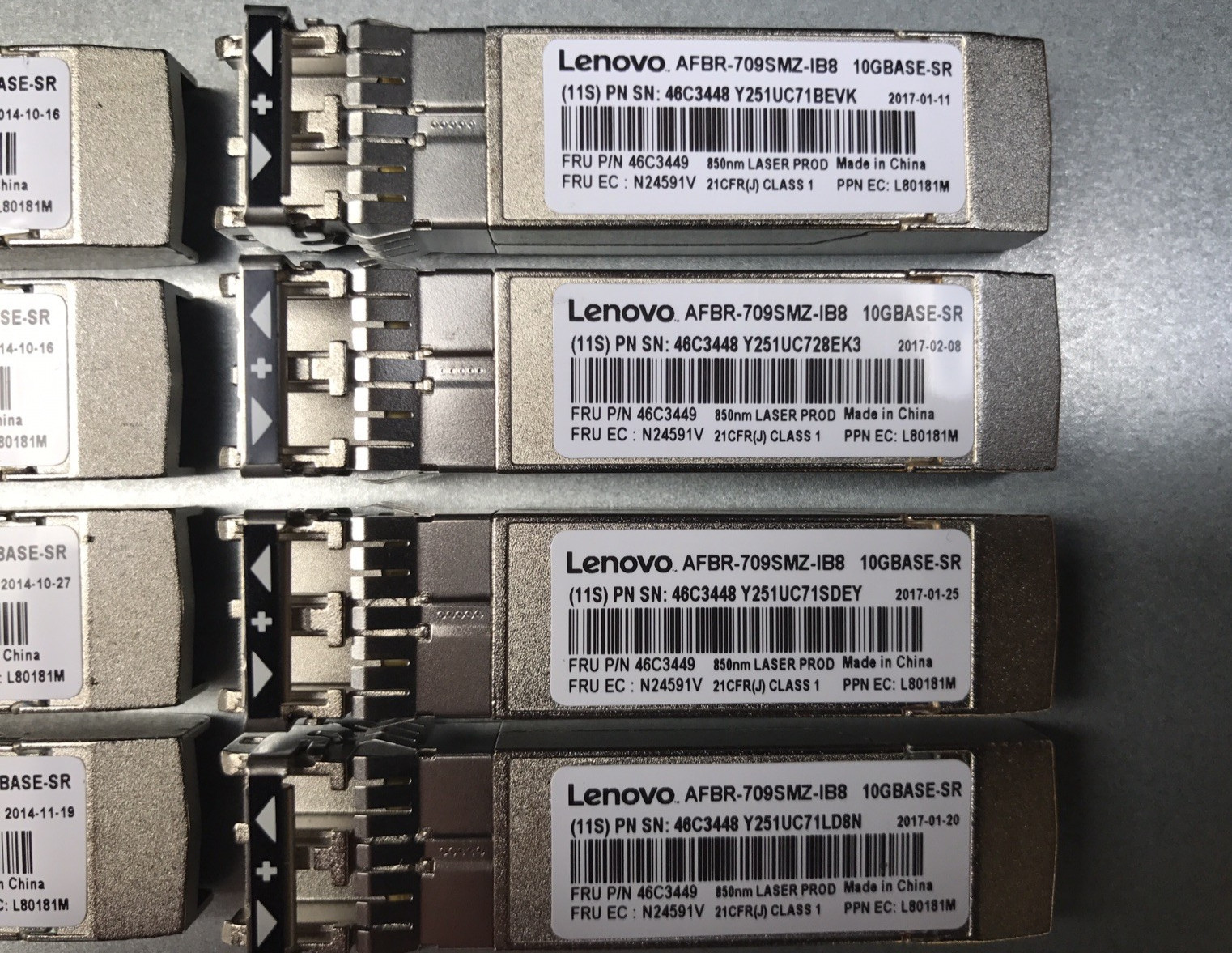 IBM Lenovo 10GBASE-SR 46C3449 10Gb SFP+ Short Range Transceiver 46C3448 78P0624