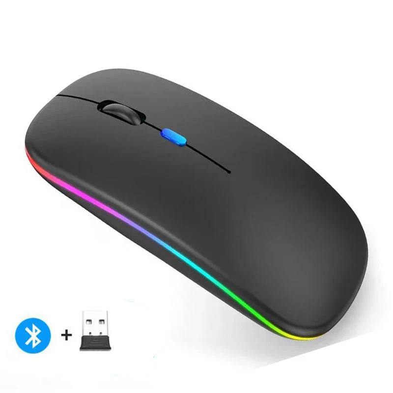 Rechargeable Bluetooth Wireless Mouse Dual Mode 2.4GHz USB US