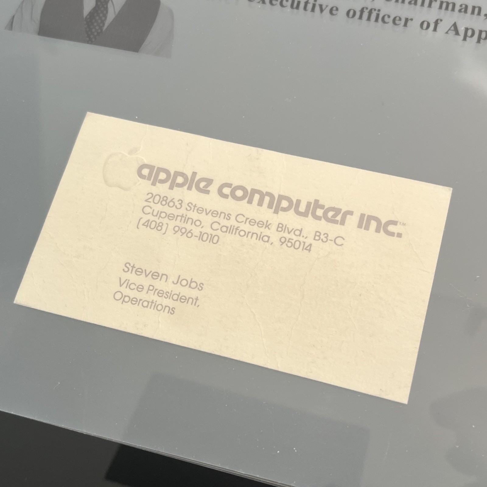Reproduction Apple Computer Steve Jobs Business Card 1978/79 Style + Display