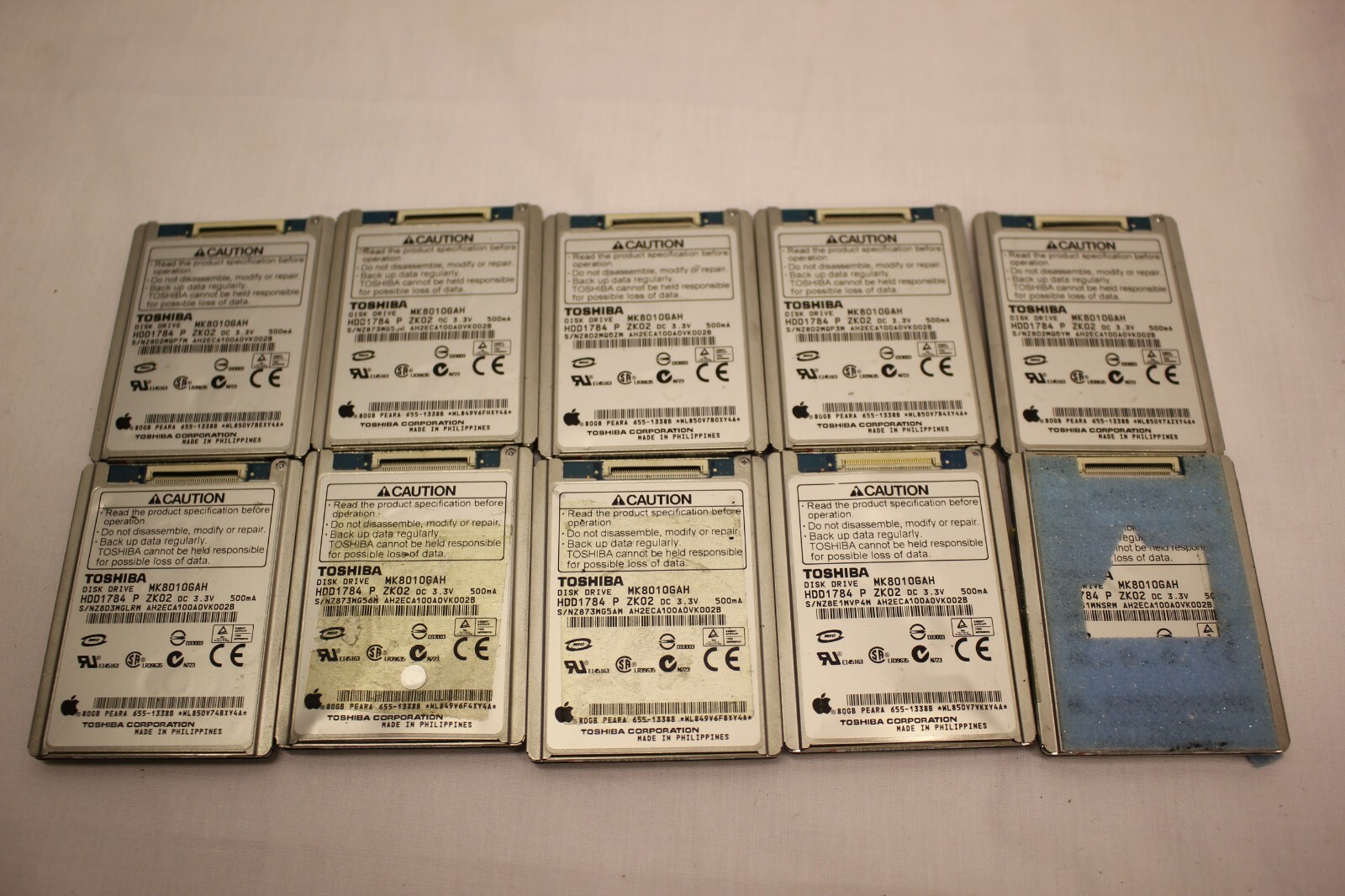 JOB LOT 10 X TOSHIBA MK8010GAH HARD DISK DRIVE UNTESTED HDD Computer Pc