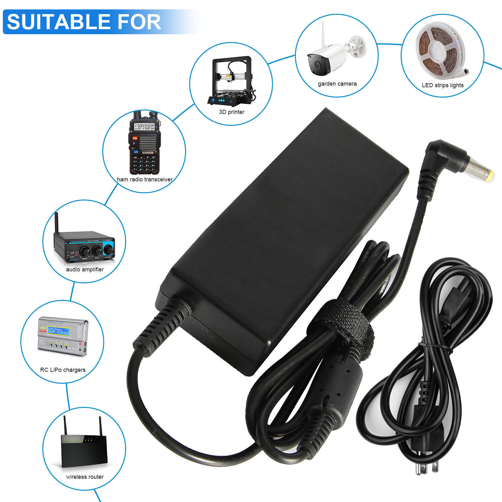 For HP 25es 25-inch LCD computer monitor power supply ac adapter cord charger