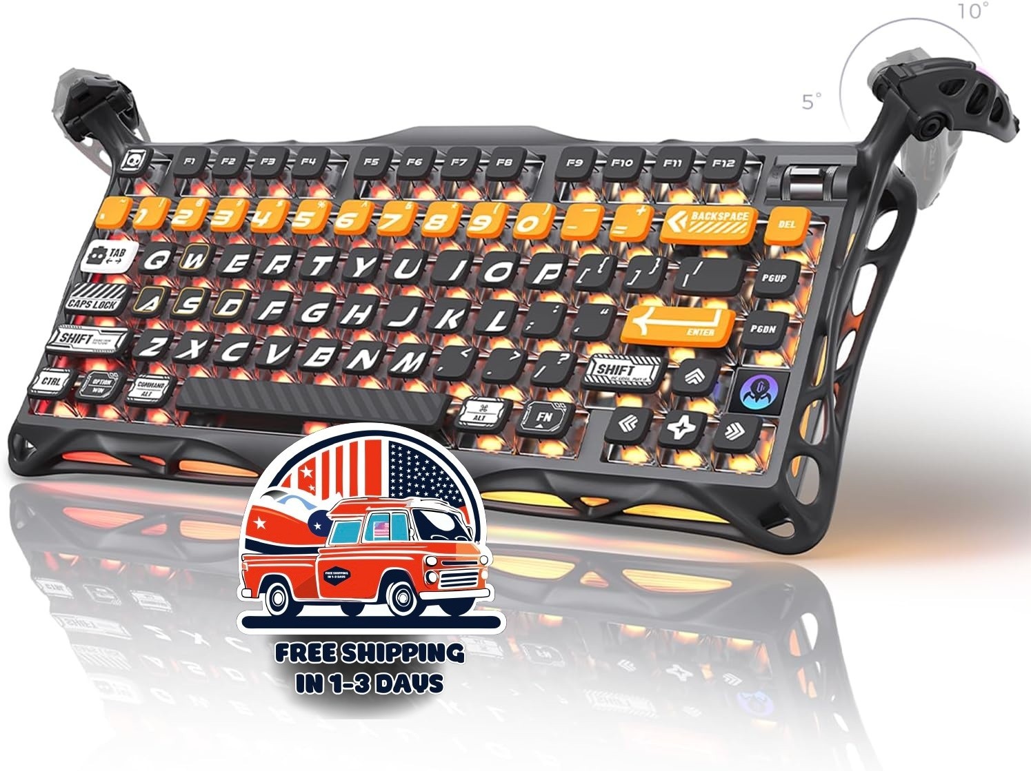 Teclado Mecánico Gamer Inalámbrico 75% RGB Aluminio Negro Mate Teclado NUEVO US
