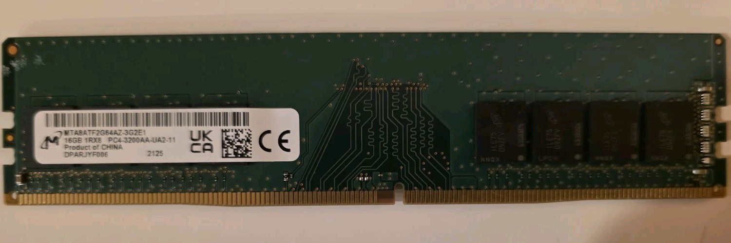 16GB Micron DDR4 3200MHz 1Rx8 PC4 -3200AA RAM MTA8ATF2G64AZ Memory