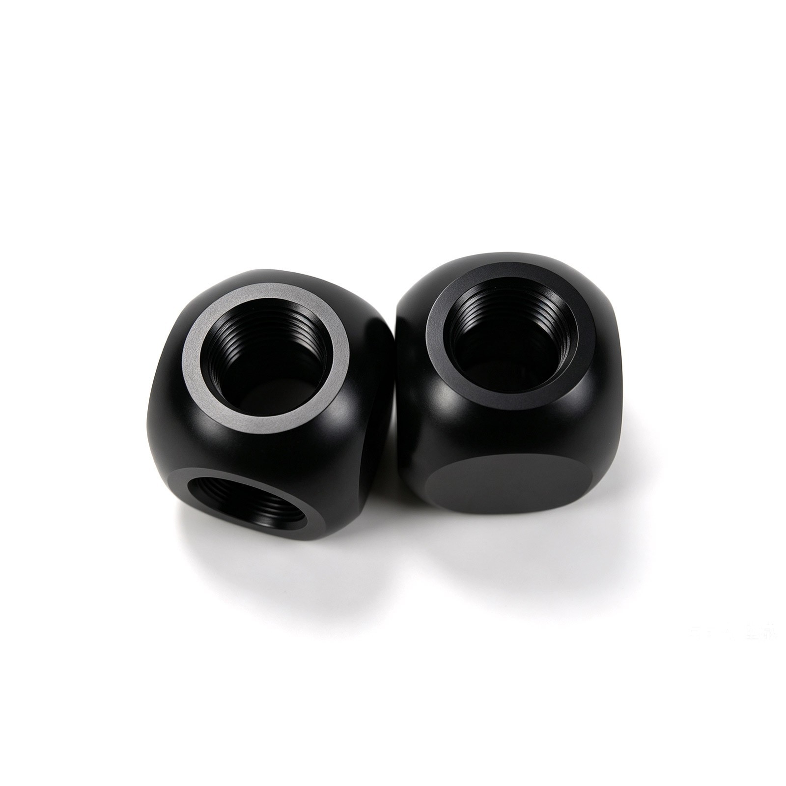 2 Pack G1/4 Ball Valve Tee Fitting 3 Way Black PC Water Cooling Shut Off