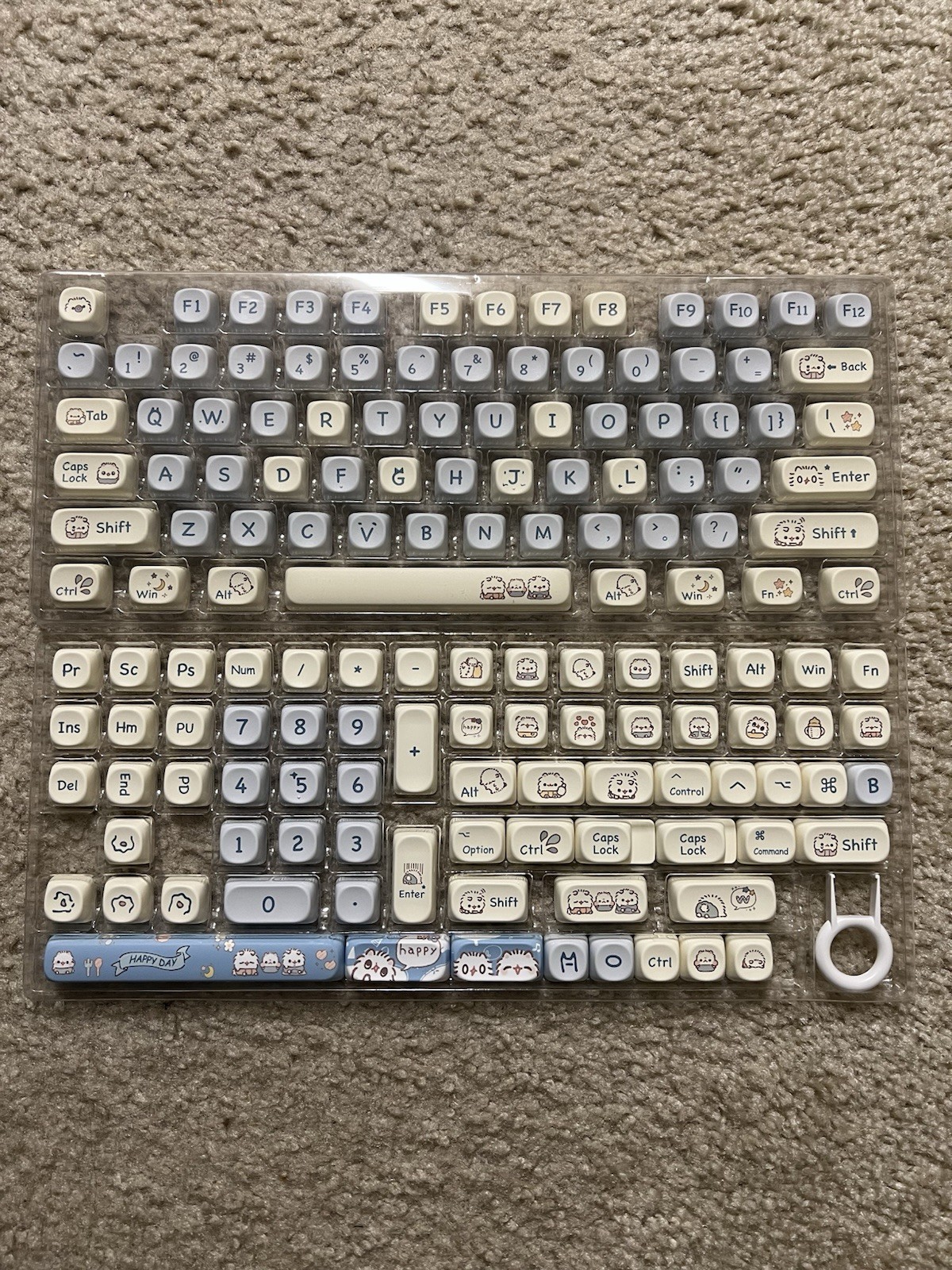 NEW Keyboard Set Cute Cat Like Character Custom Colors Windows PC Key Caps