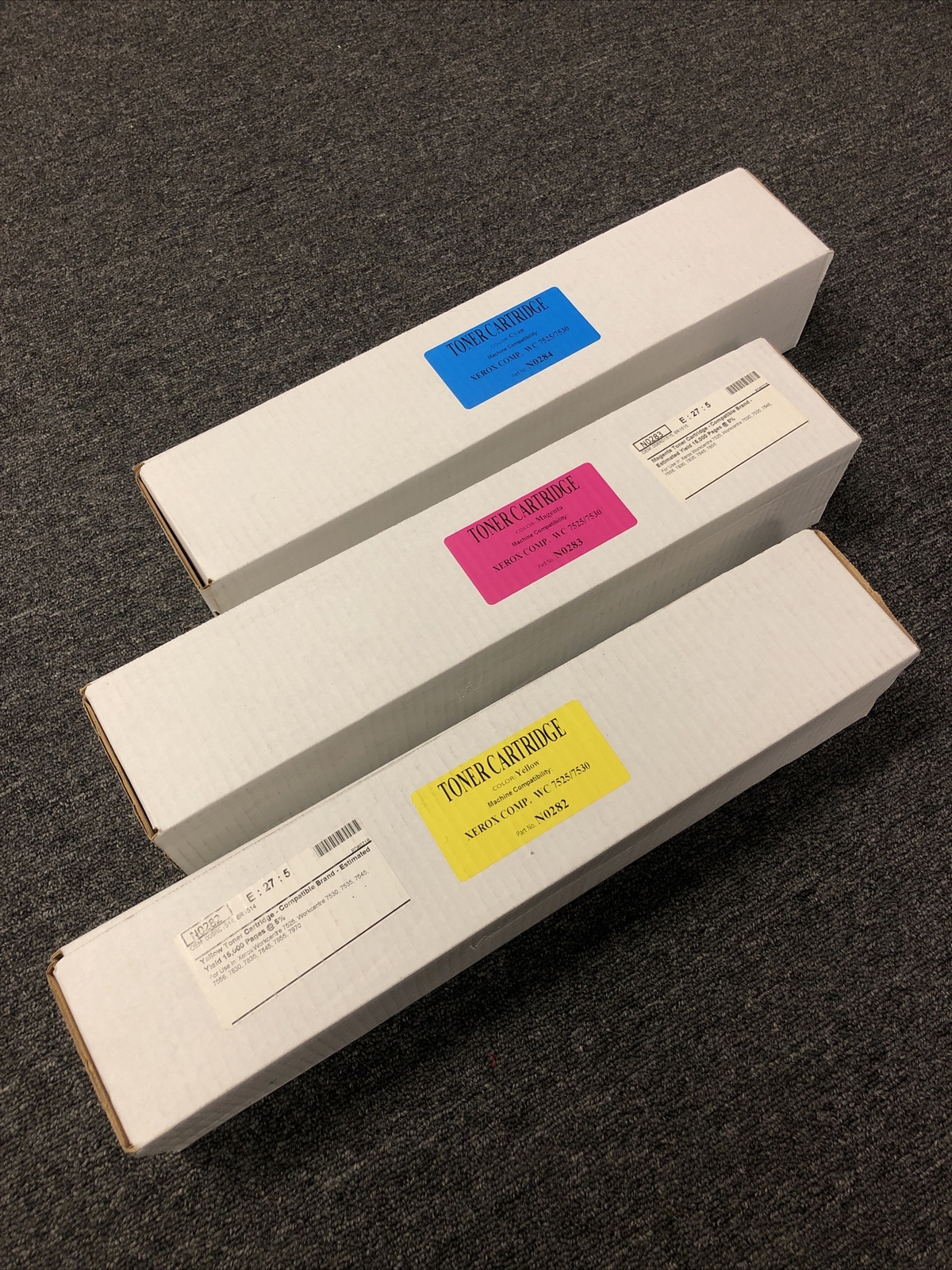 3 Colors Cartridges Compatible With Xerox CMY 006R01513-16  WC 7525/30/35/45/56