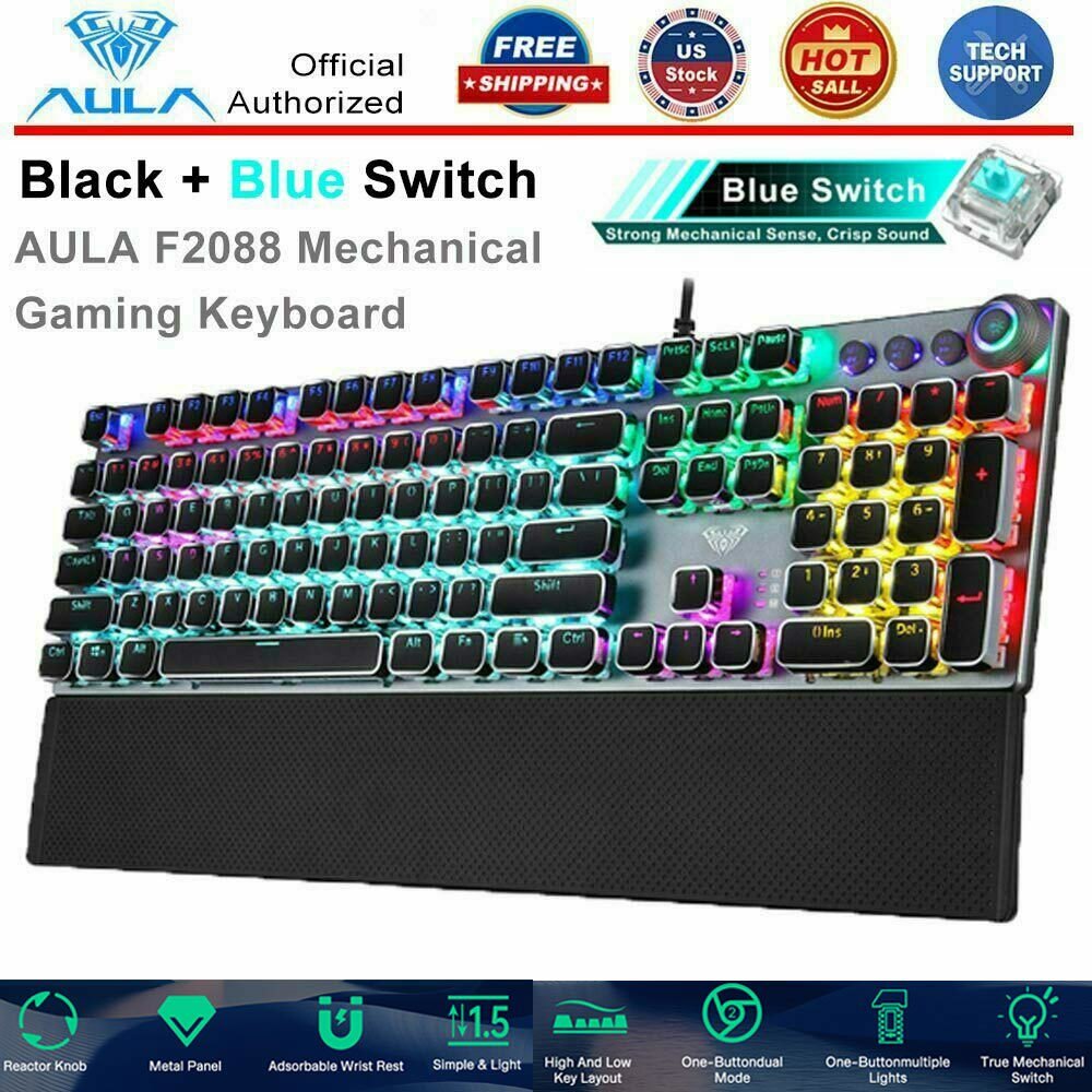 Switch Game Keyboard 108 Punk Keys Removable Hand Rest Multimedia Knob RGB