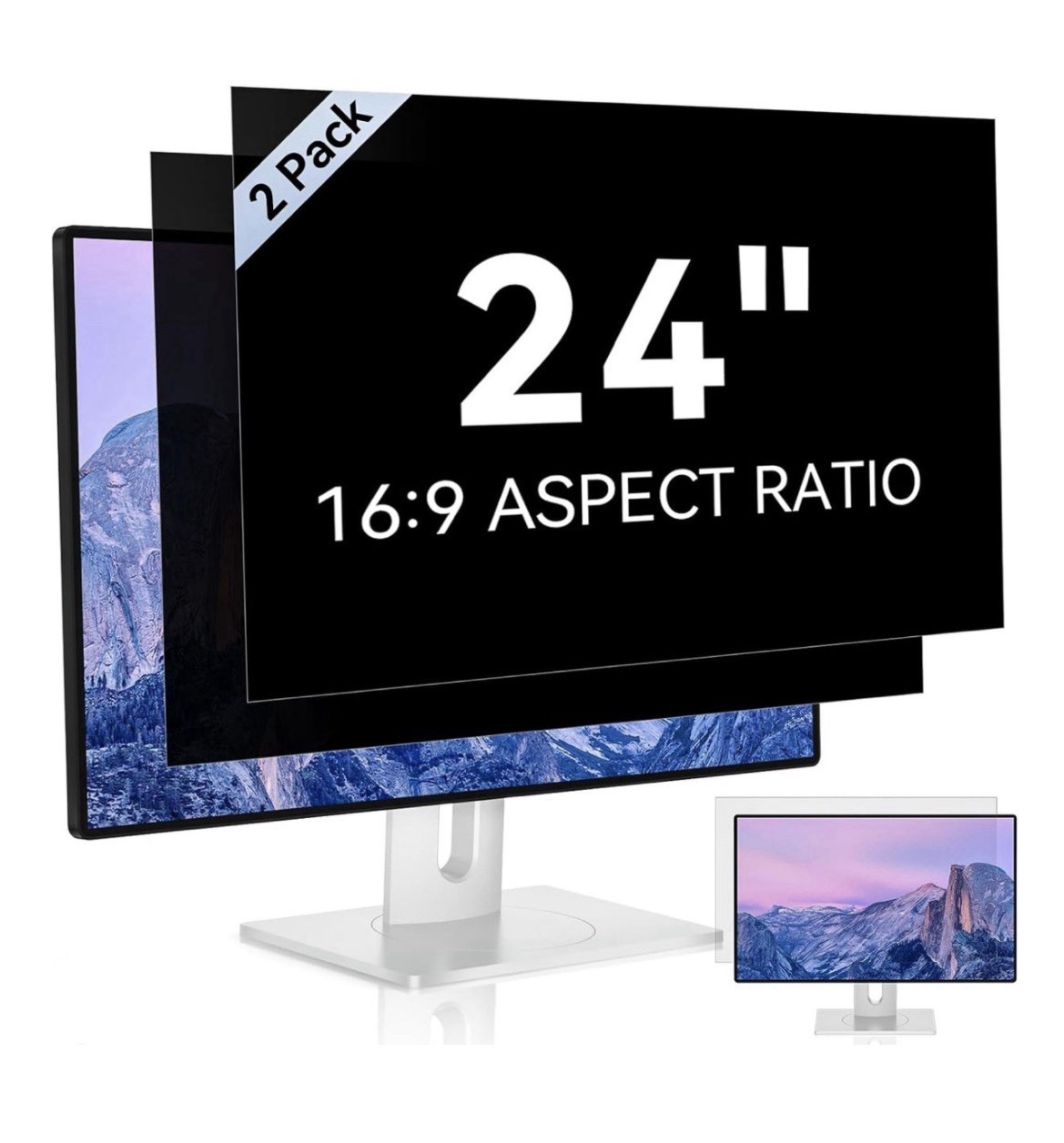 2 Pack 24" Privacy Screen Filter 16:9 Widescreen Monitor Anti-Glare Blue Light