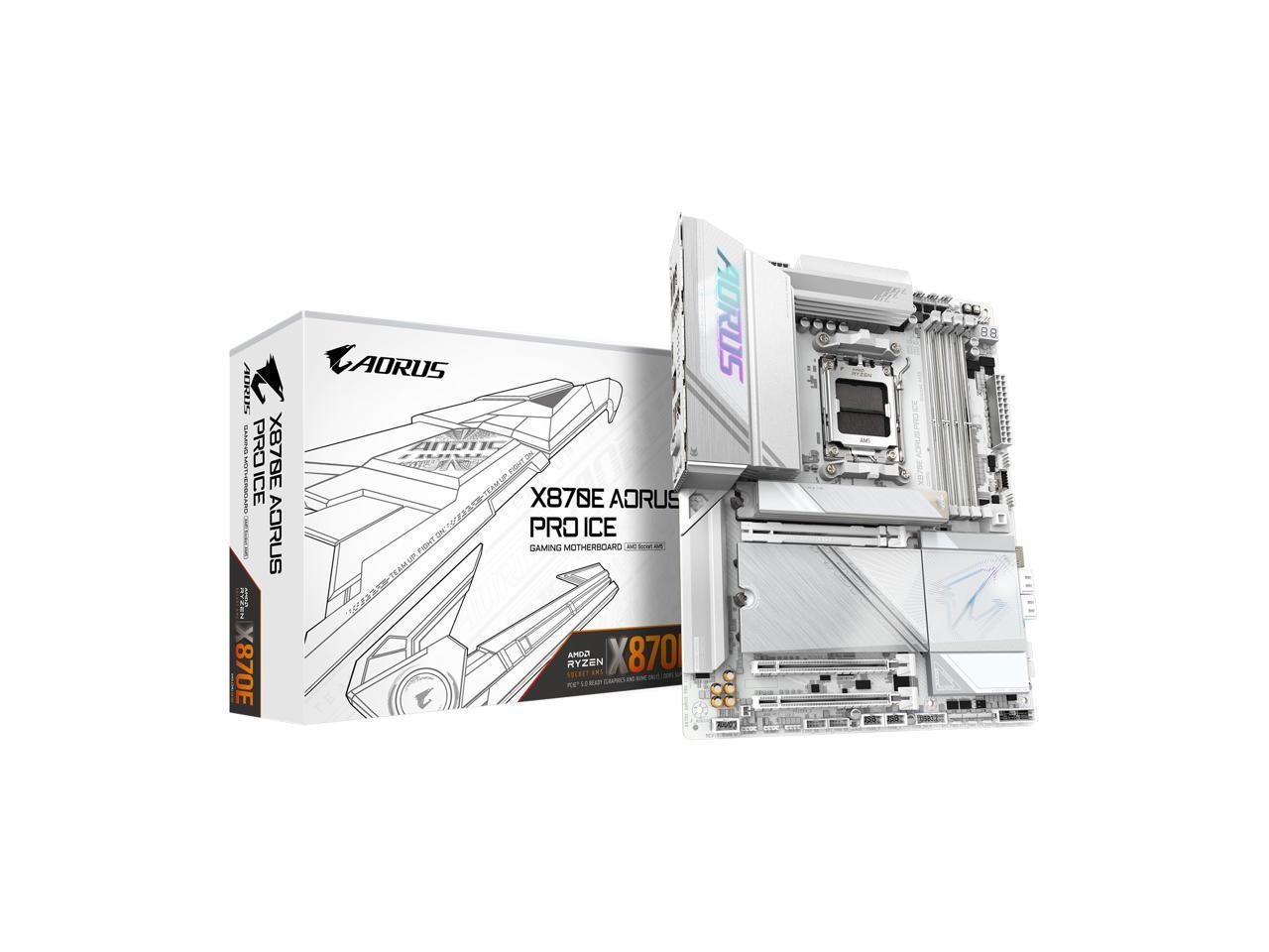 Aorus Ultra Durable X870E AORUS PRO ICE Gaming Desktop Motherboard - AMD X870E