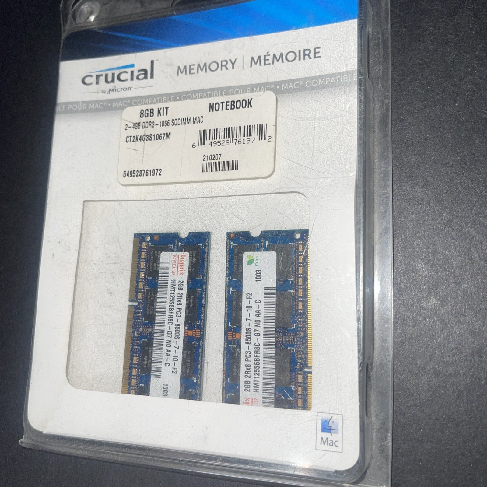 Crucial Micron Apple Mac Compatible Memory 4 GB (2GB x 2) Kit 2015 Open Box