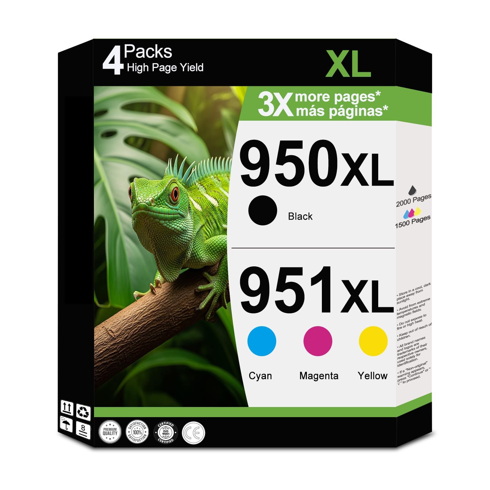950XL 951XL Ink Cartridges Compatible Replacement for HP 950 951 XL Combo Fit...