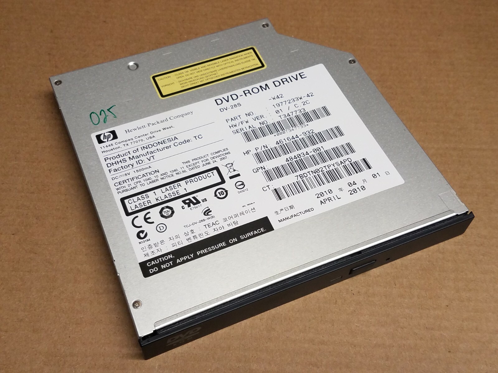 HP TEAC CD DVD ROM Drive 1977233W-42 461644-932 484034-001 DV-28S Disc Server
