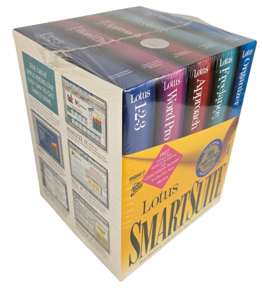 Vintage Lotus SmartSuite 4.0 Windows 3.1 3.5 Floppy Big Box NEW Sealed