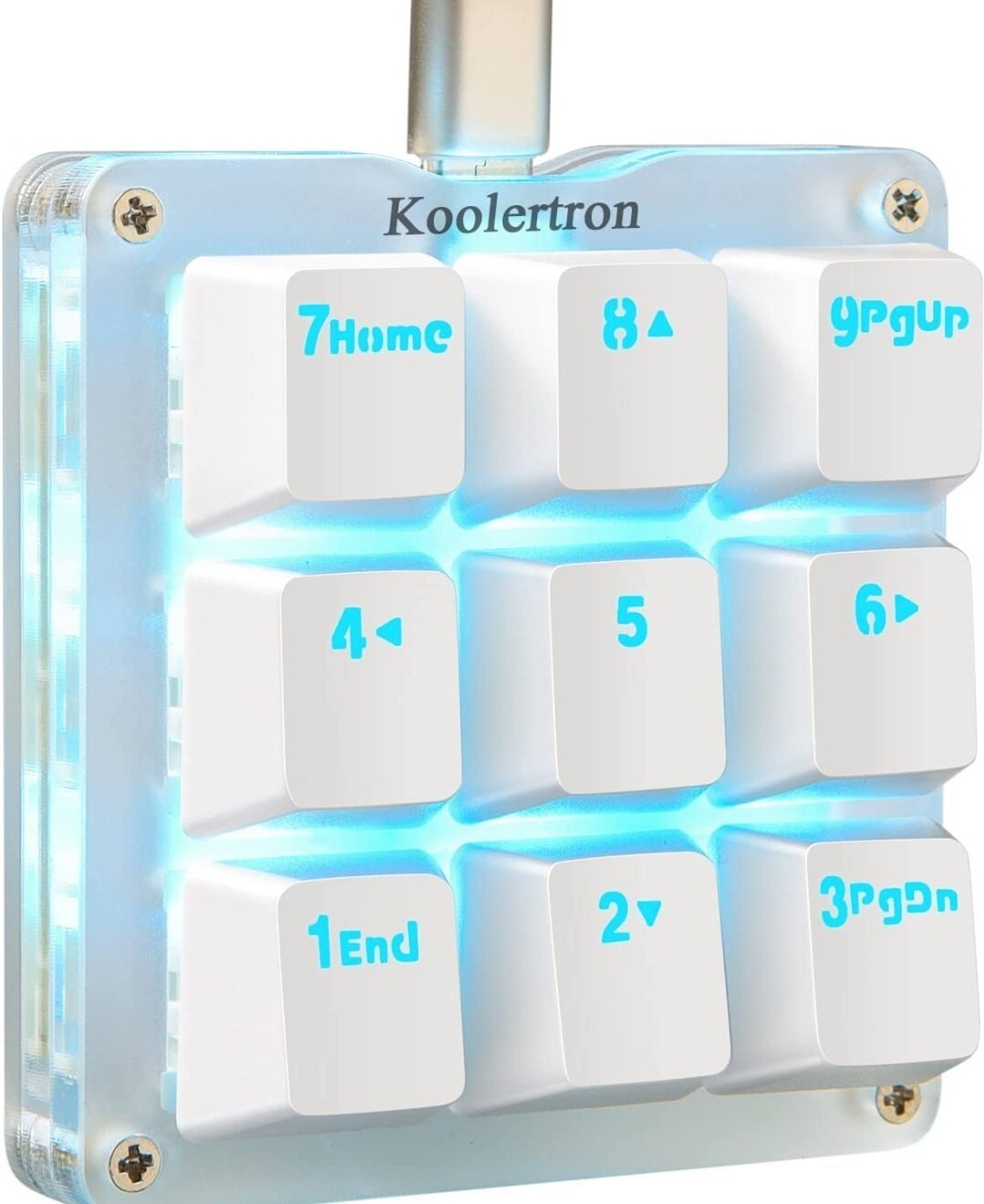 Koolertron One Handed Macro Mechanical KeyboardWhite/Red Switches/Blue LED