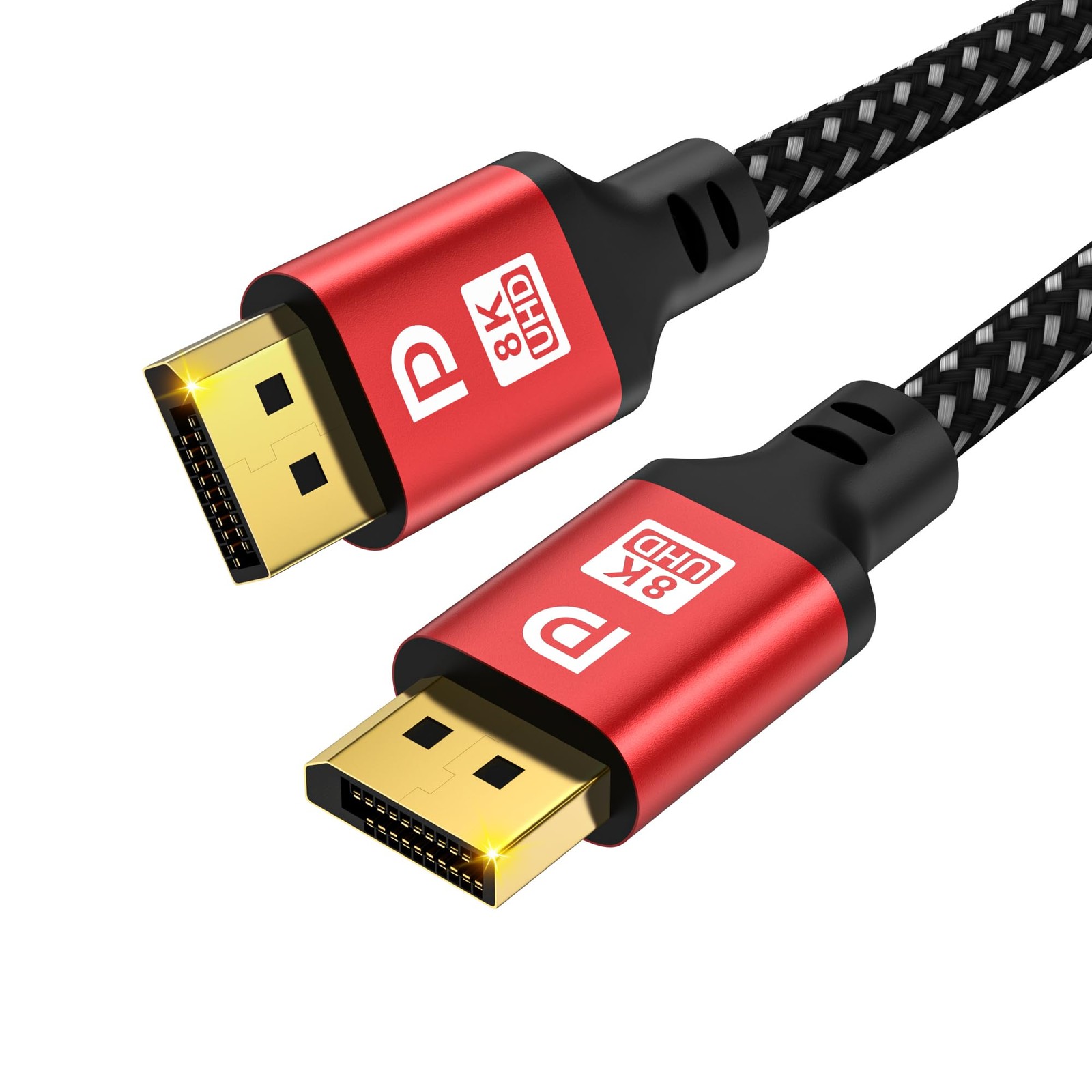 6FT DisplayPort 1.4 Cable 8K60Hz 4K144Hz, Up to 240Hz High Refresh, 6FT, Red 