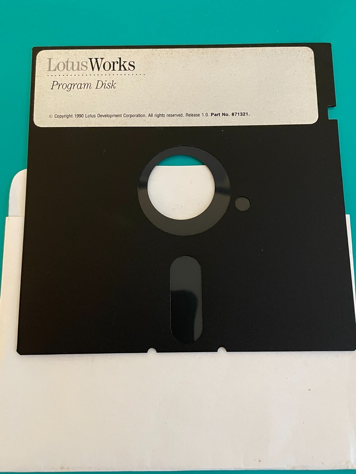 Lotus  Works program disk 5.25” Floppy software vintage 1990 Release 1.0