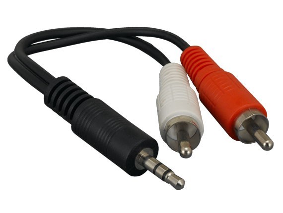 6in 3.5mm Stereo Male to 2 RCA Male Audio Cable