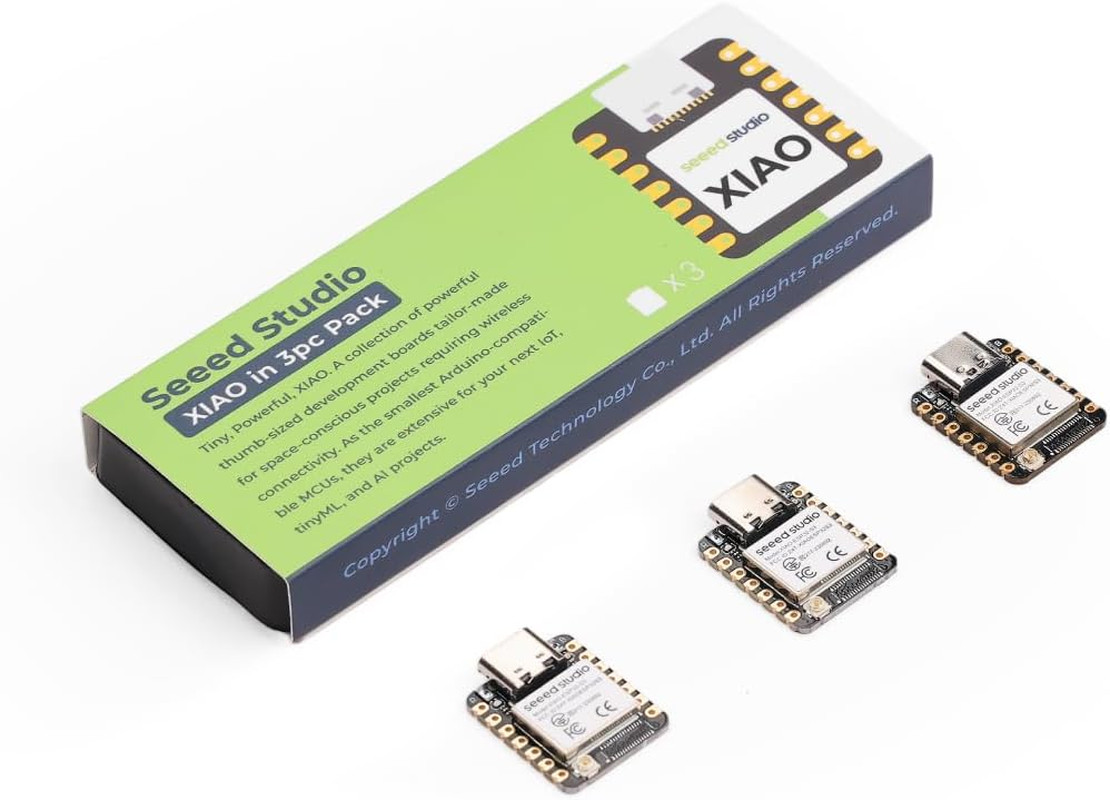 XIAO ESP32S3 3PCS Pack- 2.4Ghz Wifi, BLE 5.0, 8MB PSRAM, 8MB Flash, Dual-Core, B