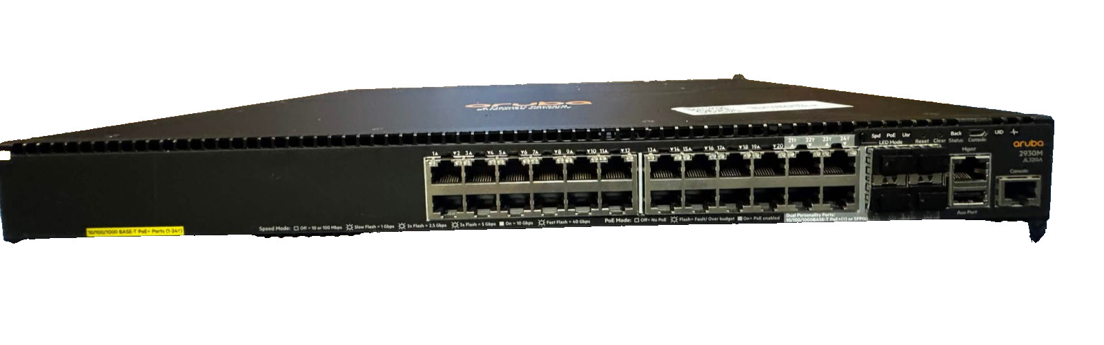 Aruba JL320A 2930M 24G PoE+ Managed Switch Tested Reset No PSU
