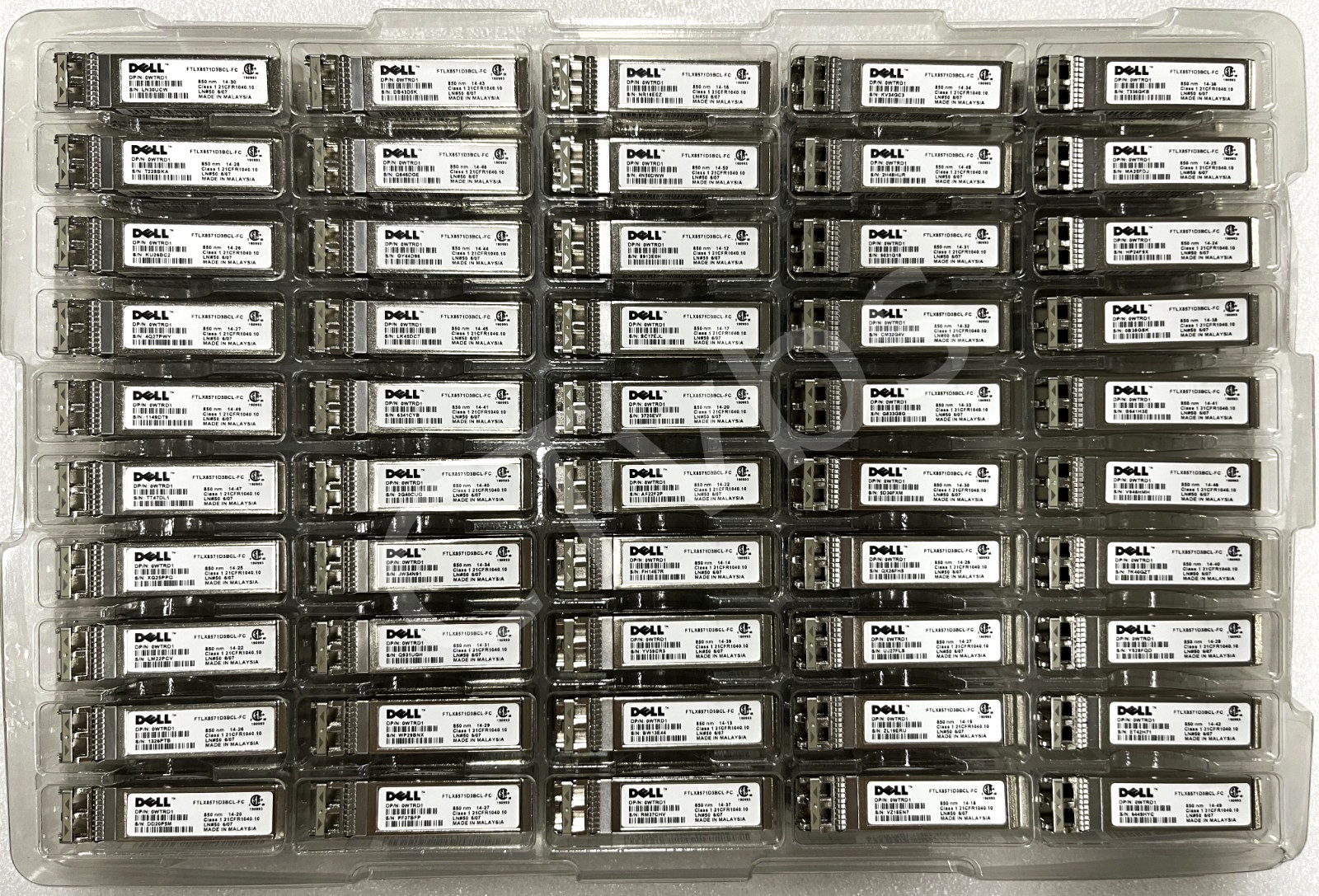 Lot of 8 DELL FTLX8571D3BCL-FC WTRD1 10G SFP SFP-10G-SR Optic Transceiver Module